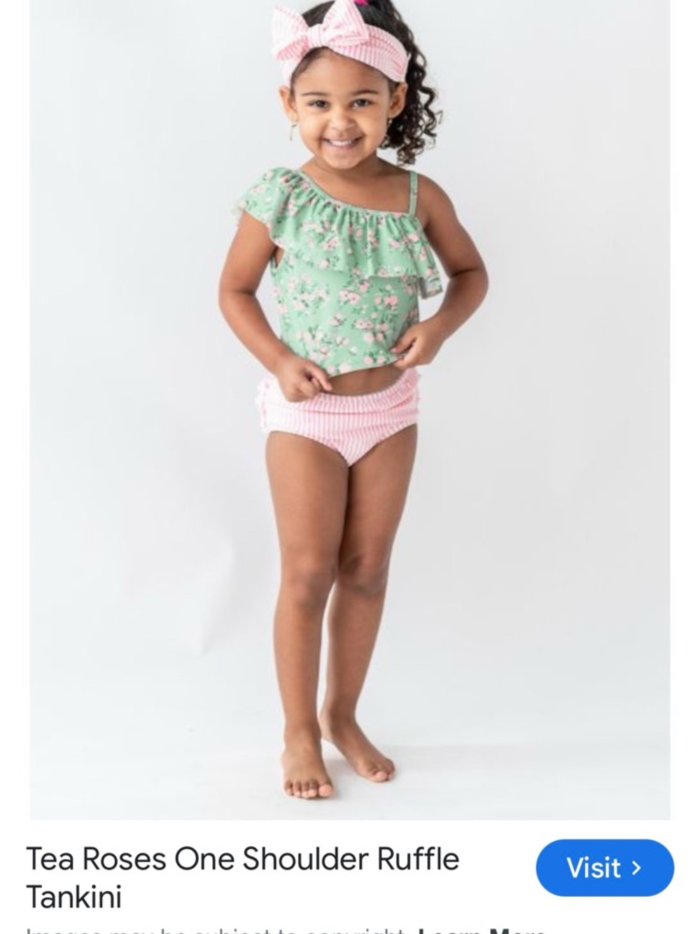 Ruffle Butts Tea Roses One Shoulder Ruffle
Tankini 2pc 5T - Picture 2 of 2